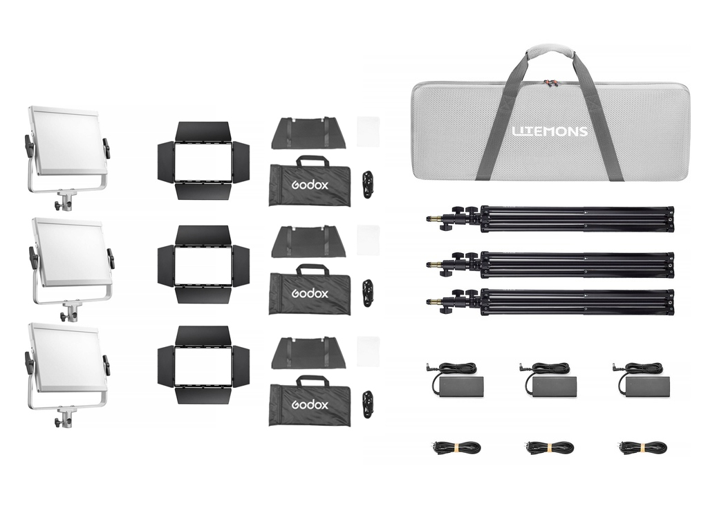 Godox LP600R K3 RGB 3'lü Softboxlı Panel LED Işık Kiti