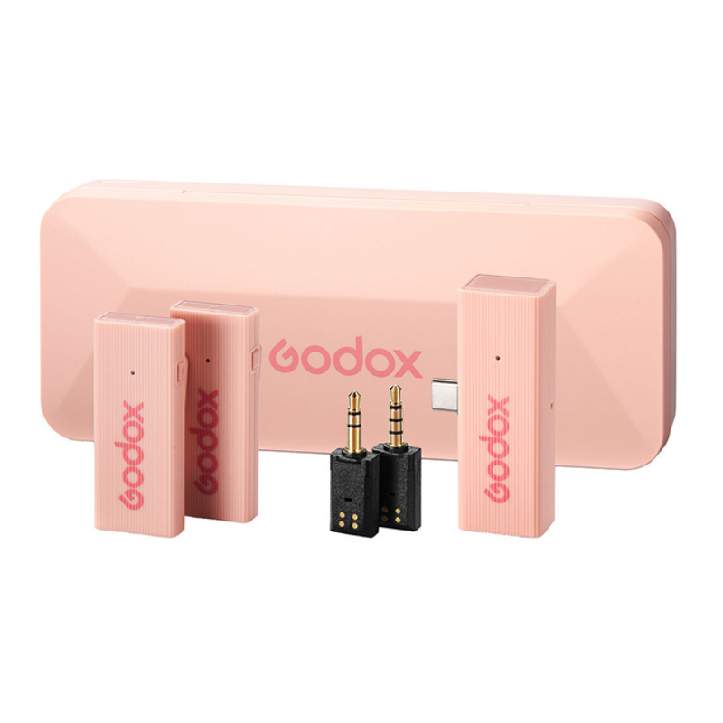 Godox MoveLink Mini Kablosuz Mikrofon Kit2 (Type-C Uyumlu/Pembe)