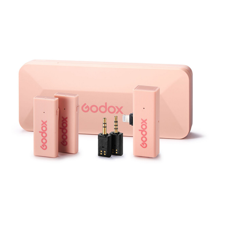 Godox MoveLink Mini Kablosuz Mikrofon Kit2 (Apple Uyumlu/Pembe)