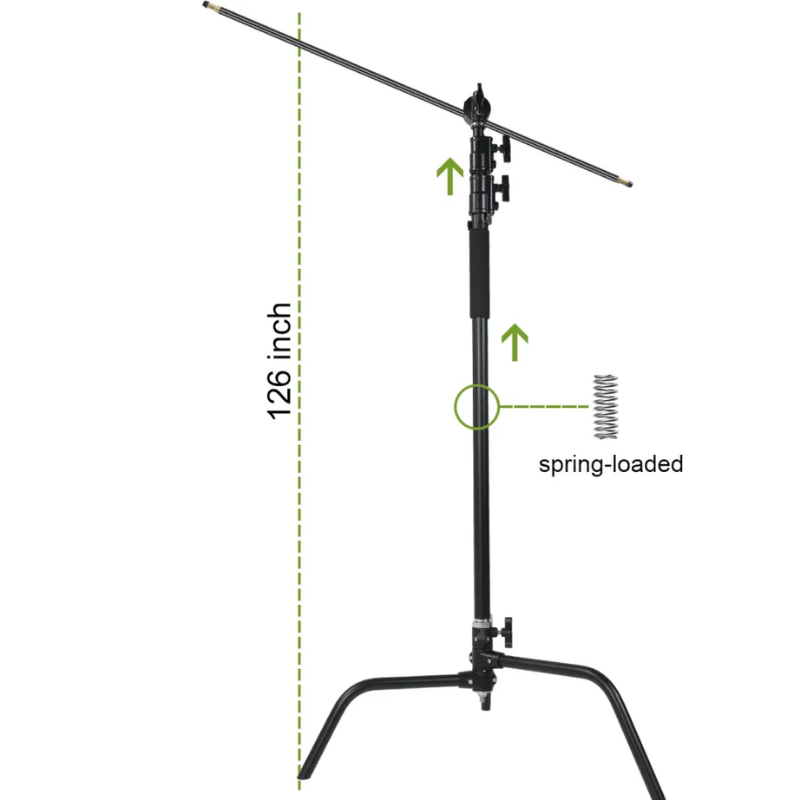 GVM C320 320cm C-Stand & Grip Arm Kit(130cm) (Siyah) 