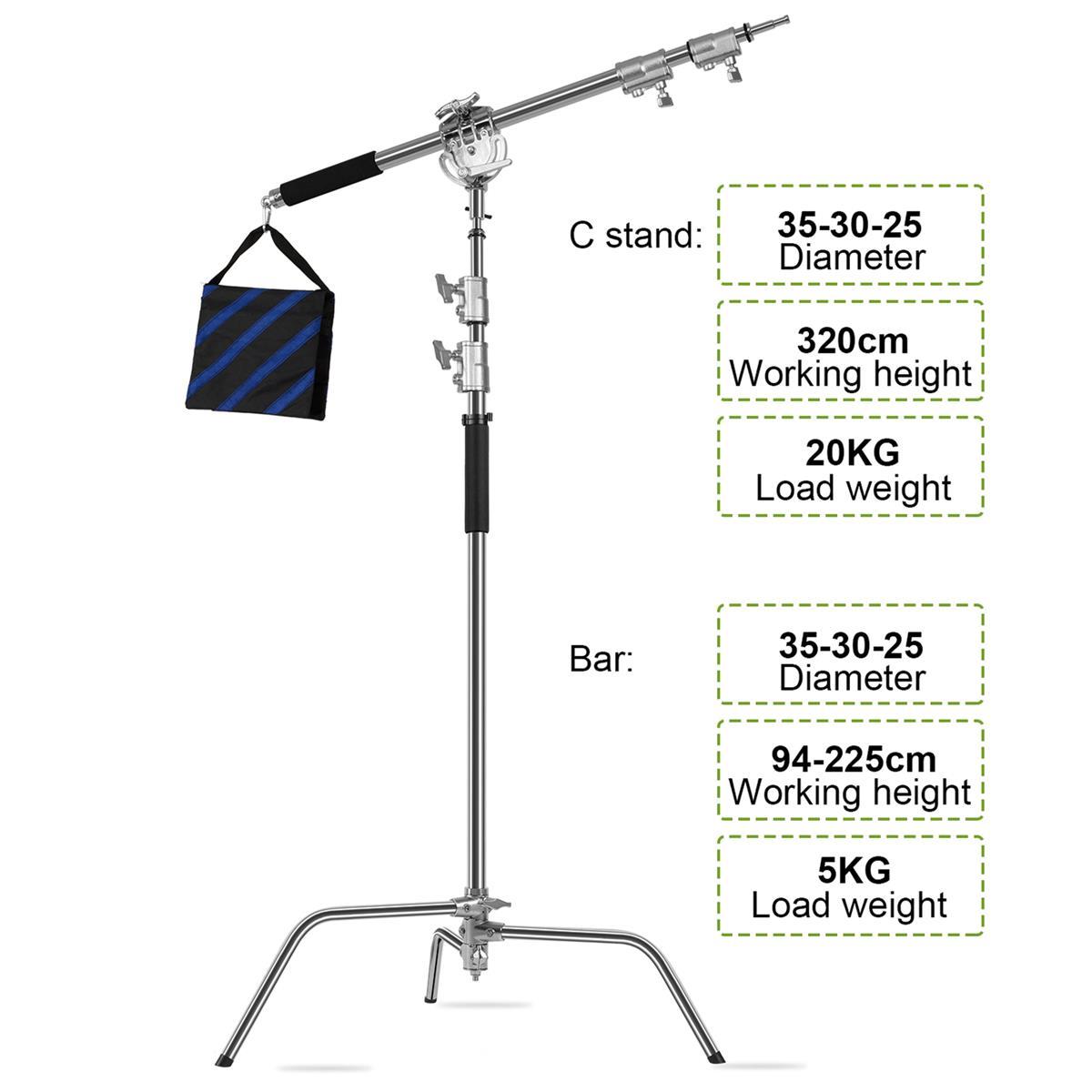 GVM C360 10.5' Turtle Base C-Stand and Cross Arm Boom Kit