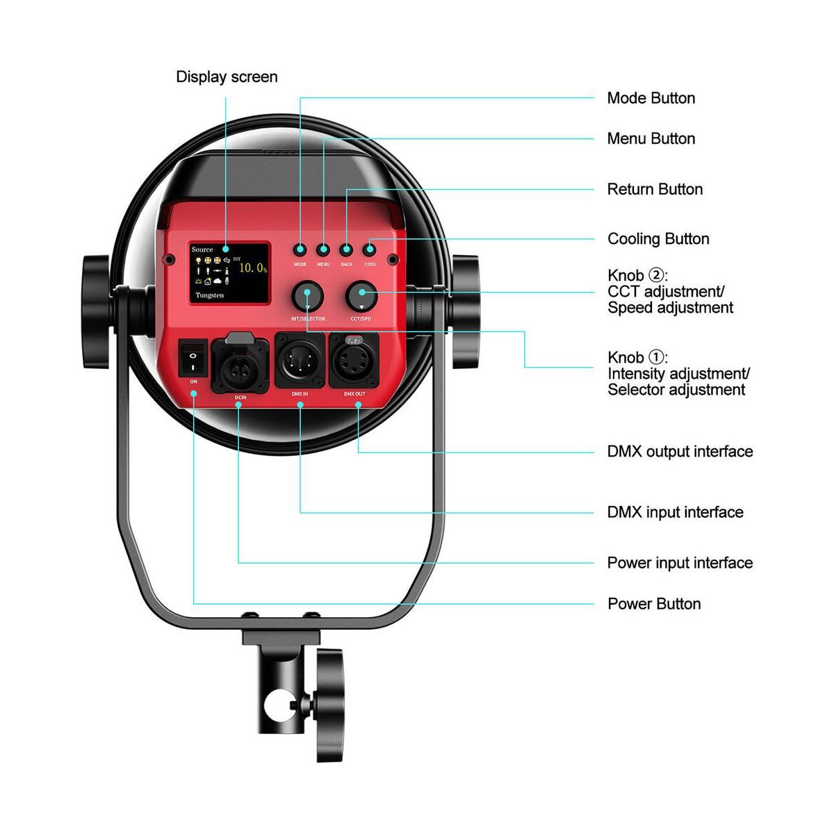 GVM Pro SD200B 200W Bi-Color LED Video COB Spotlight