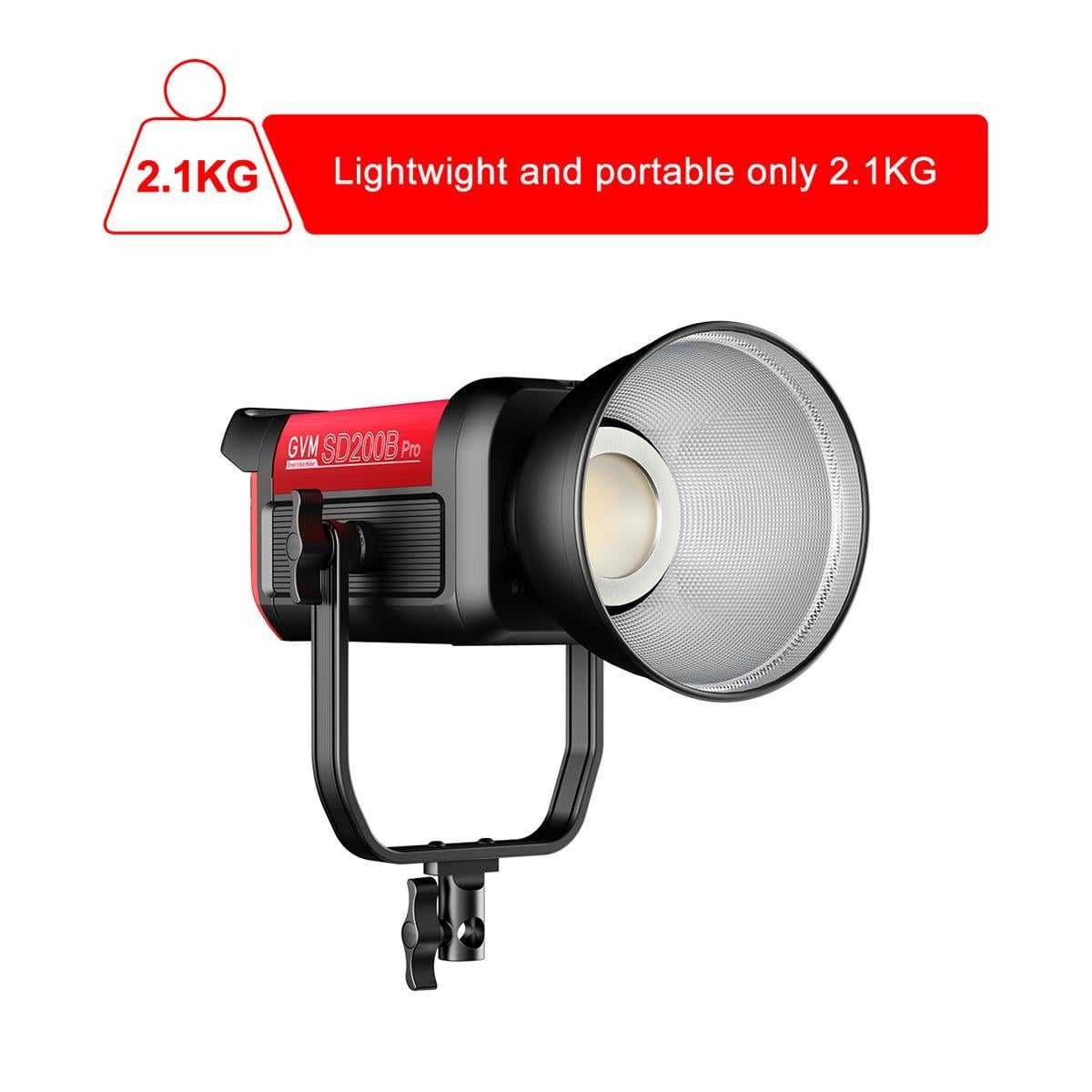 GVM Pro SD200B 200W Bi-Color LED Video COB Spotlight Kit with Softbox and Light Stand