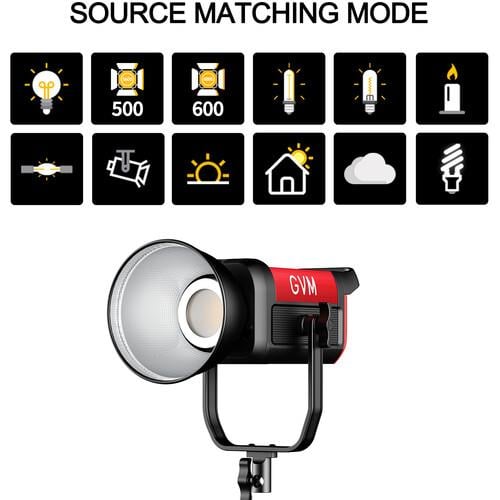 GVM Pro SD300B 300W Bi-Color LED Video COB Spotlight
