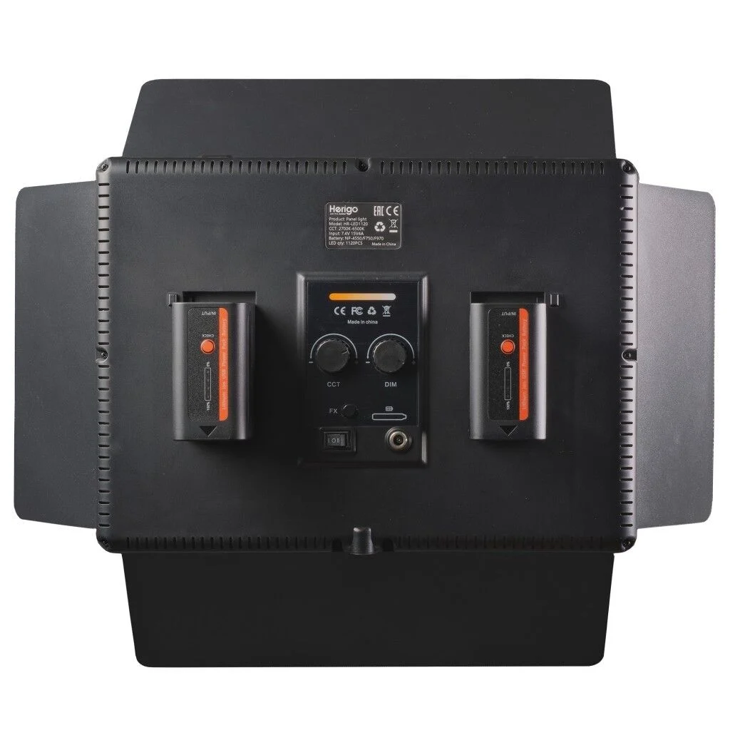 Herigo HR-LED1120 11'' 50W LED Panel Işık LED 2700K-6500K CRI 96+ Barndoor Dolgu Işığı