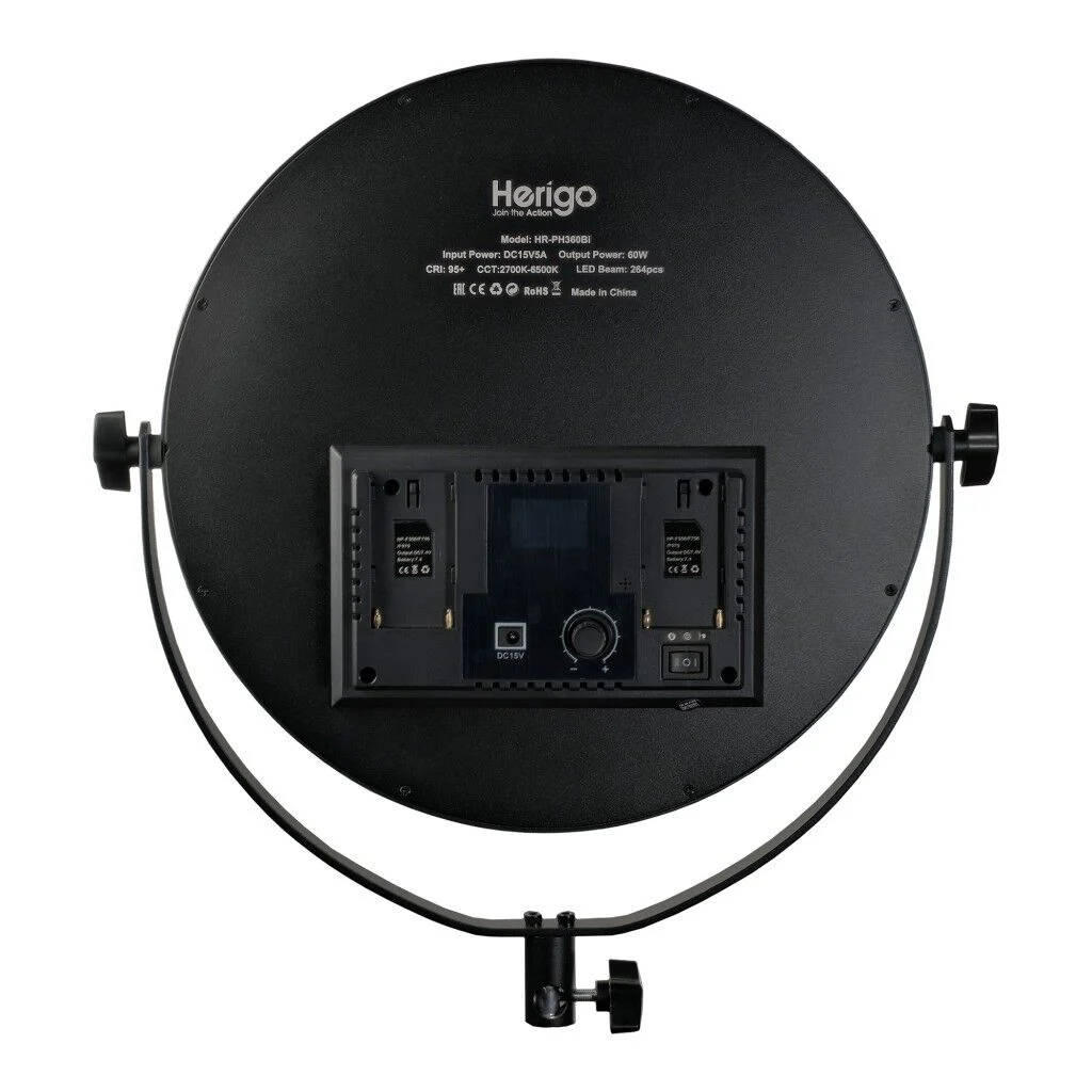 Herigo HR-PH360Bi 40cm 60W 2700K-6500K Bicolor LED Video Fotoğraf Işığı