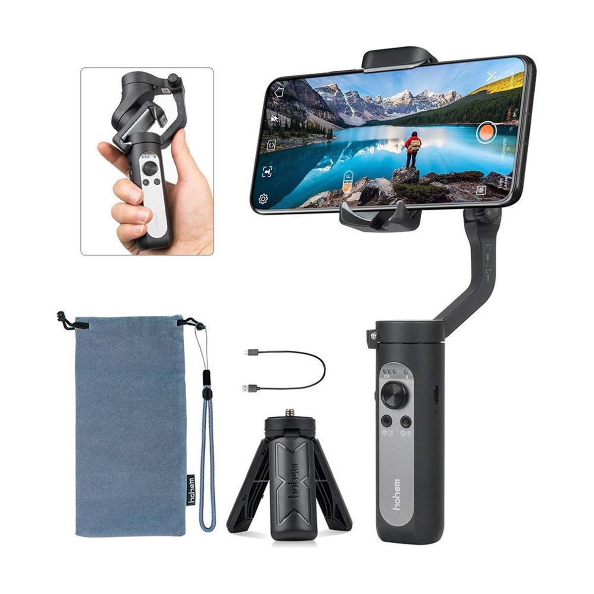 Hohem iSteady X 3 Axis Telefon Gimbal (Siyah)