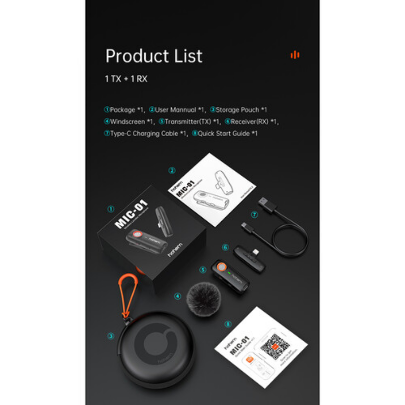 Hohem MIC-01 Wireless Yaka Mikrofonu (type-c)