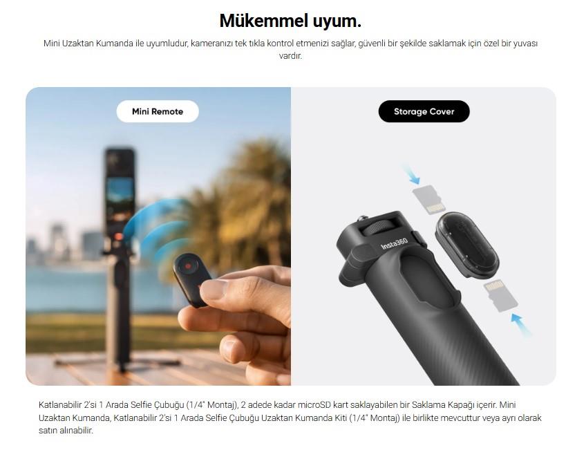 Insta360 Foldable 2-in-1 Selfie Stick (1/4