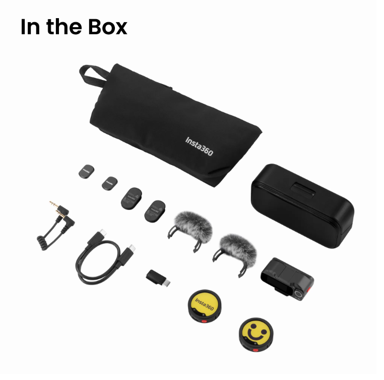 Insta360 Mic Pro Kablosuz Mikrofon Seti (2TX + 1RX)