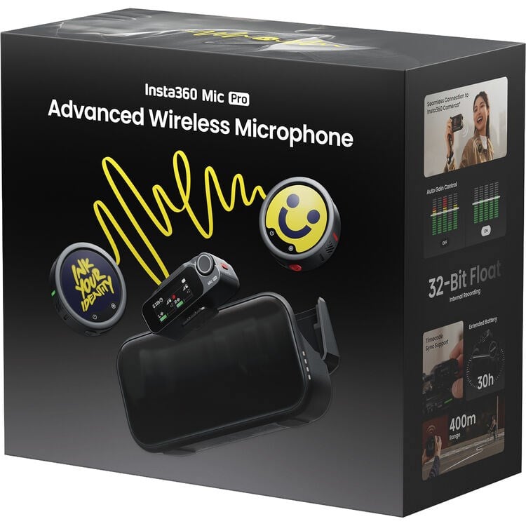 Insta360 Mic Pro Kablosuz Mikrofon Seti (2TX + 1RX)