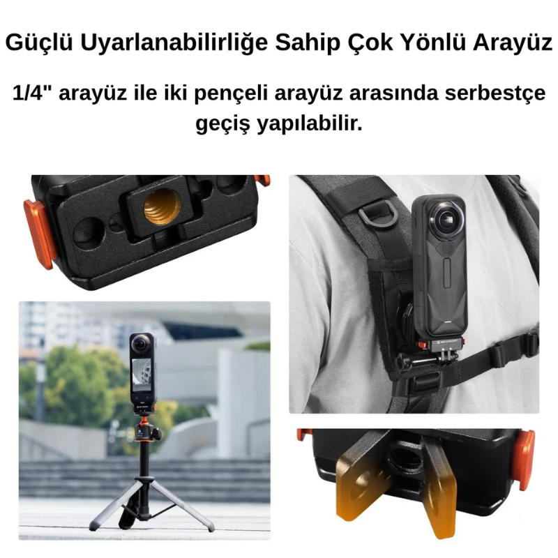 Insta360 X5 için Manyetik Katlanabilir Hızlı Çıkarma Adaptör
