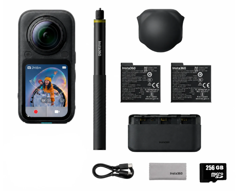 Insta360 X6 Aksiyon Kamerası Essentials Bundle + 256GB
