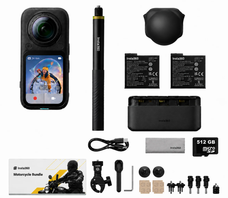 İnsta360 X6 Essentials Bundle Motosiklet Set 512GB 