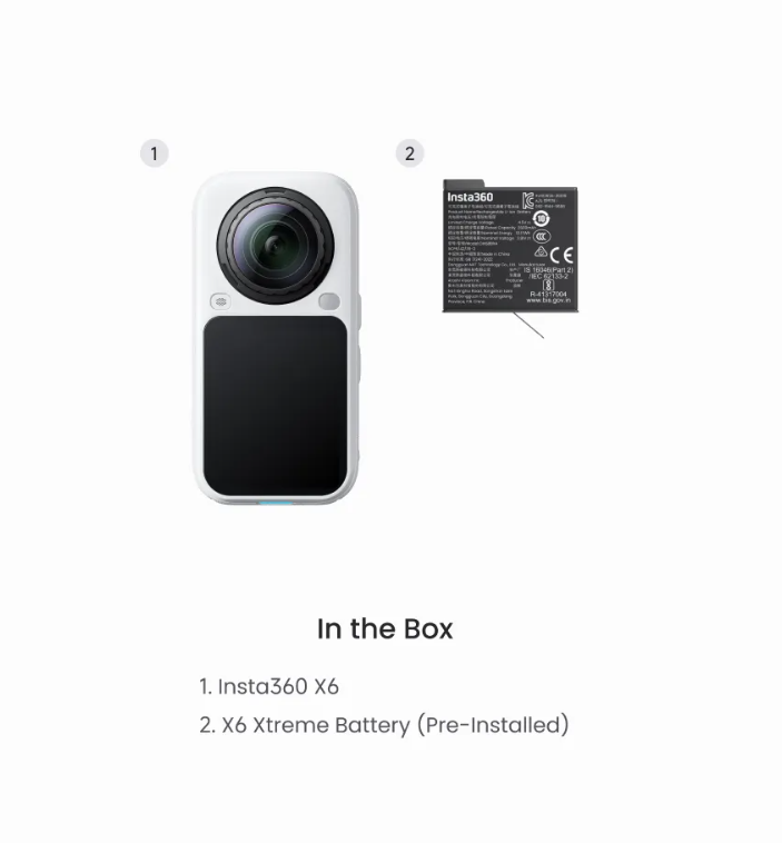 Insta360 X6 Standart Bundle 360° 8k Kamera - Beyaz