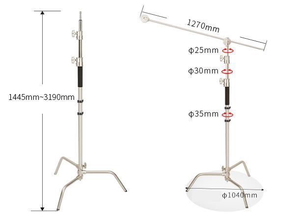 JINBEI CK-2  Krom Çelik Işık Standı