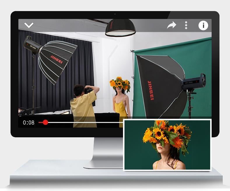 JINBEI EF-220Bi AC/DC BiColor COB LED Video Işığı
