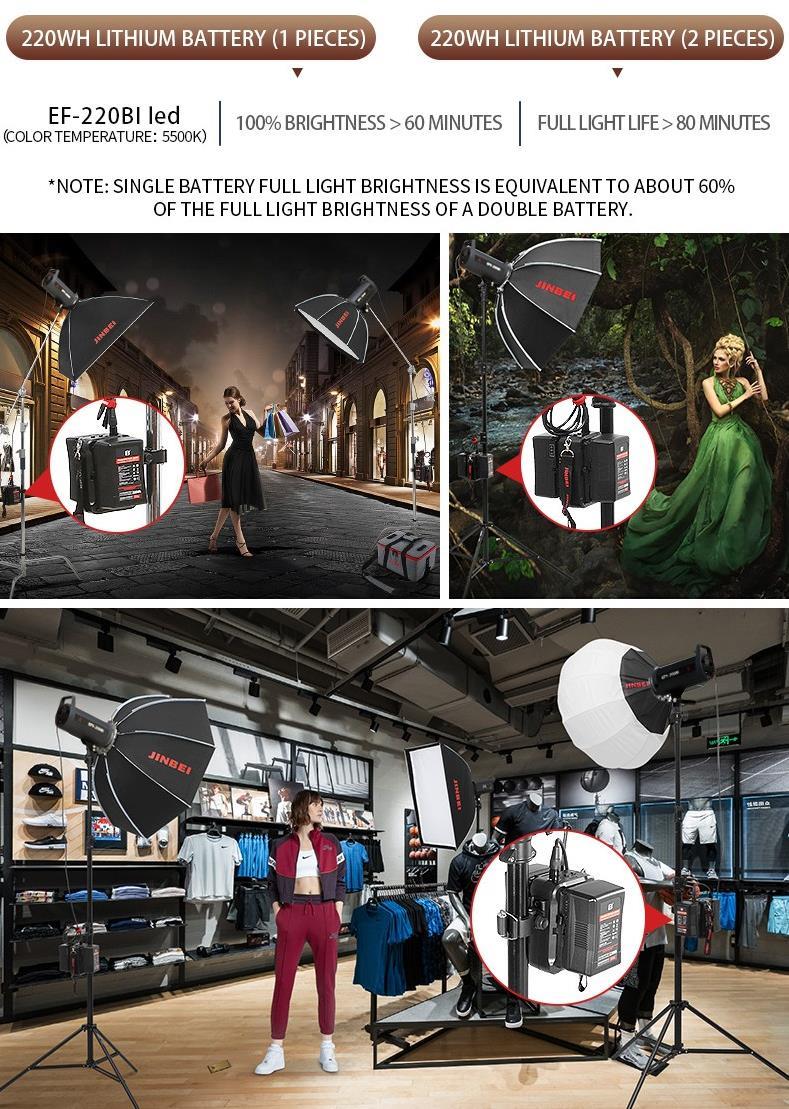 JINBEI EF-220Bi AC/DC BiColor COB LED Video Işığı