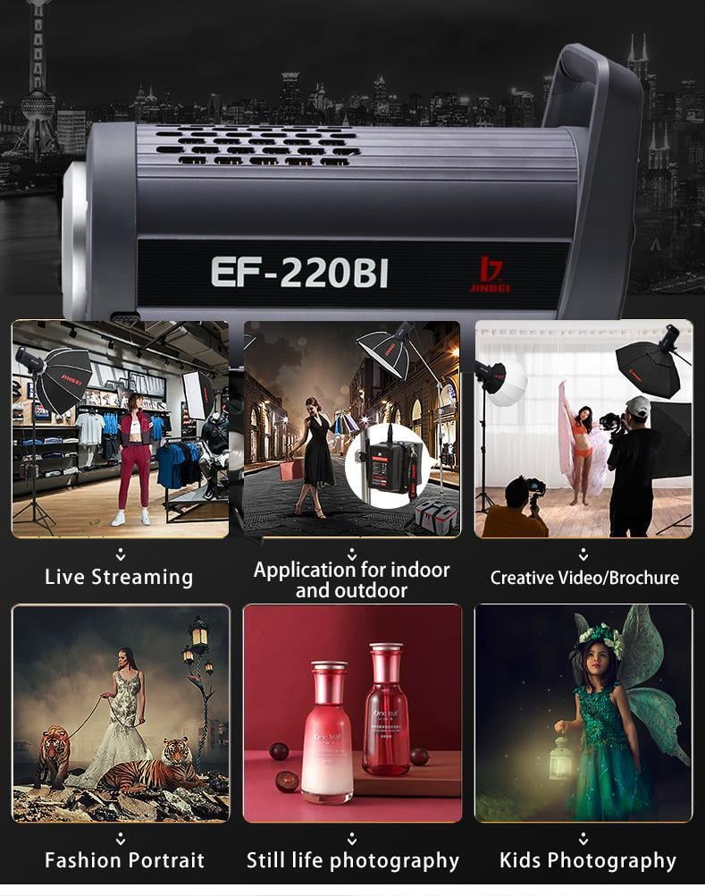 JINBEI EF-220Bi AC/DC BiColor COB LED Video Işığı