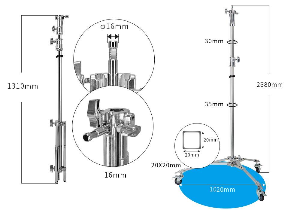 JINBEI JF-238A Stüdyo Işık Standı Çelik
