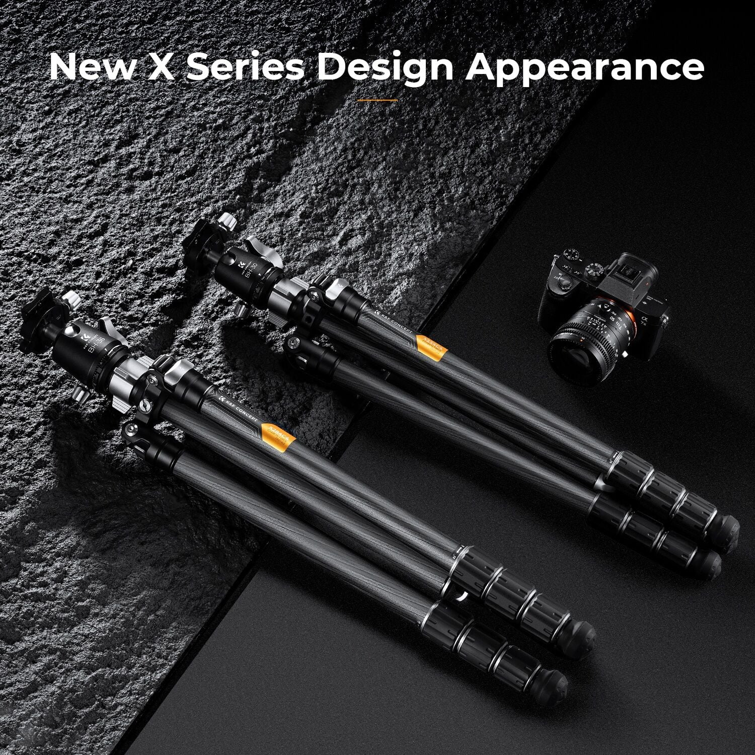 K&F Concept 172cm X Serisi Karbon Fiber Kamera Tripodu (36mm Metal Ball Head, Arca-Swiss, 16kg Taşıma) (X284C4+BH-36)
