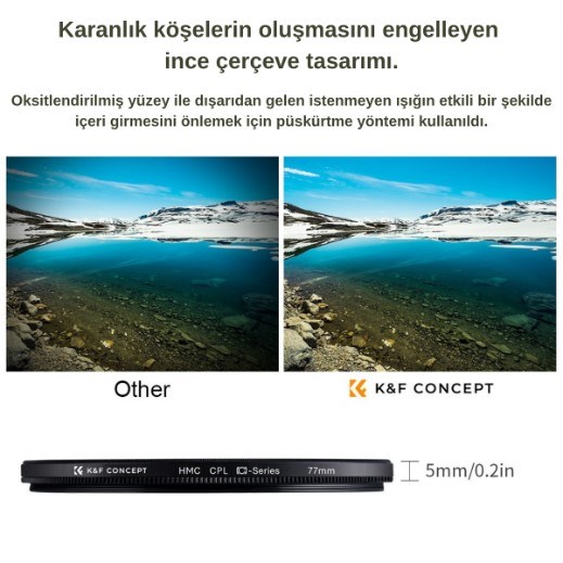 K&F Concept 58 mm CPL Lens Filtresi (Nano-C Serisi)