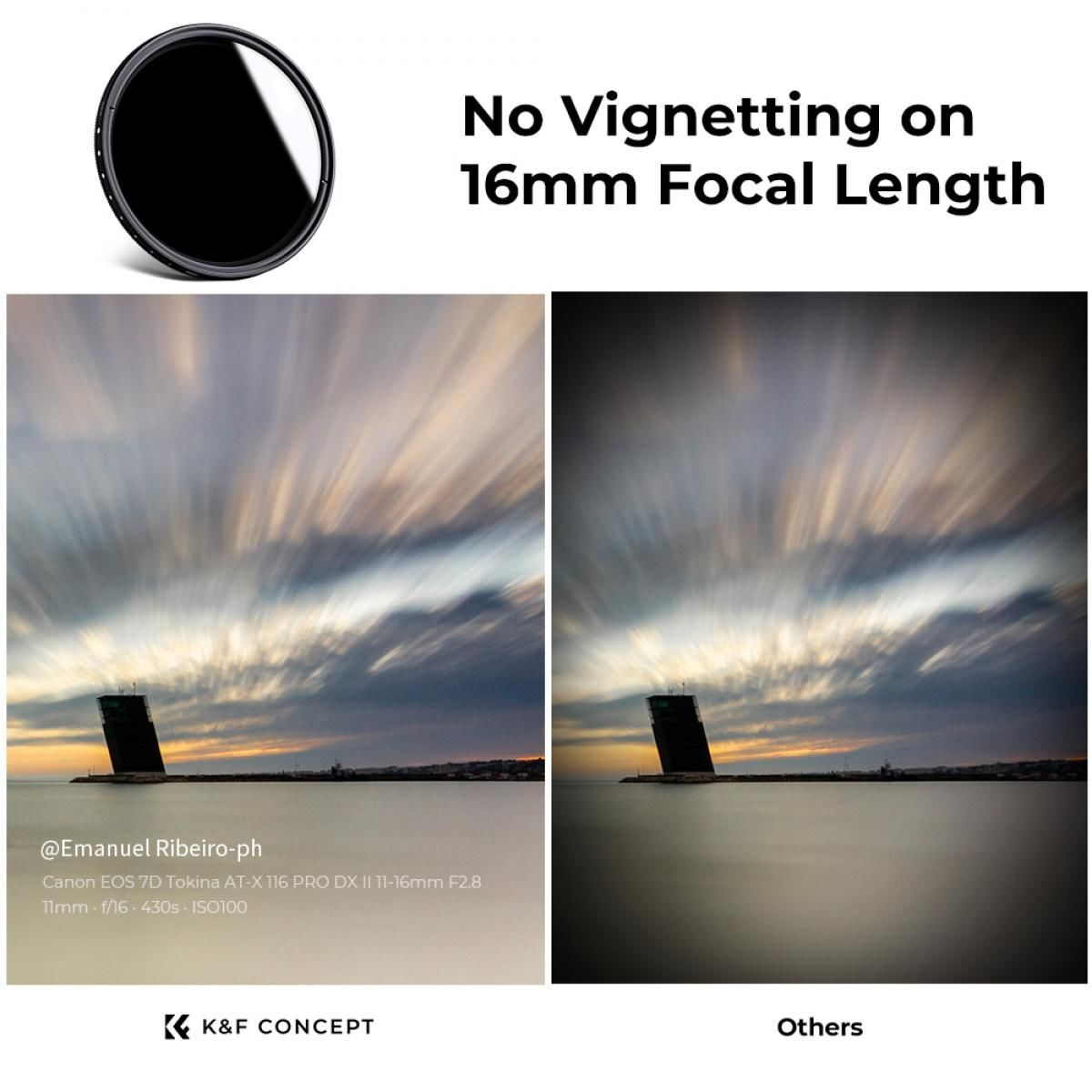 K&F Concept 62mm B-SERIES ND2-ND400 (1 ile 9 Stop) ND Filtre(Kopya)