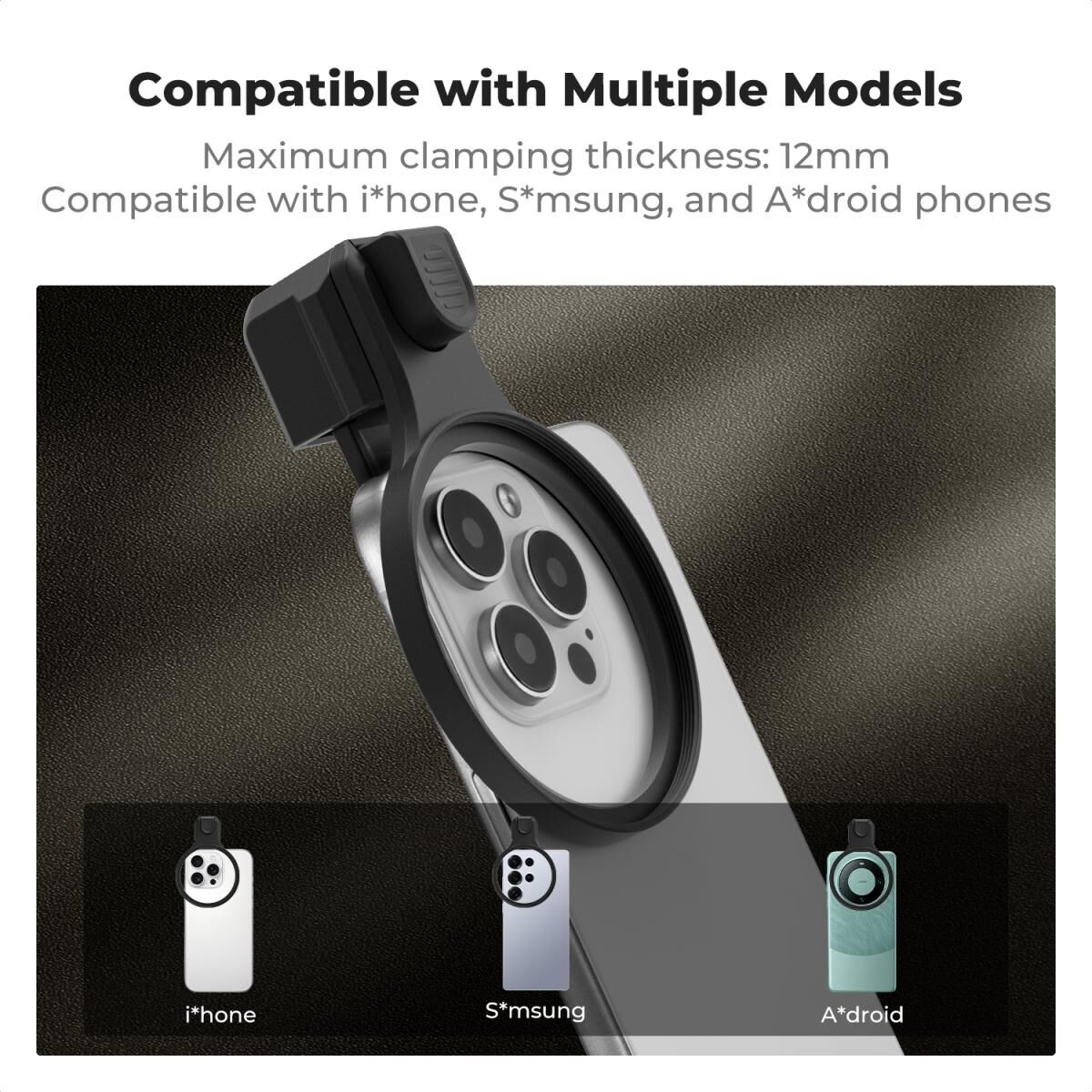 K&F Concept 67mm Geçmeli CPL Telefon Lens Filtre Kiti