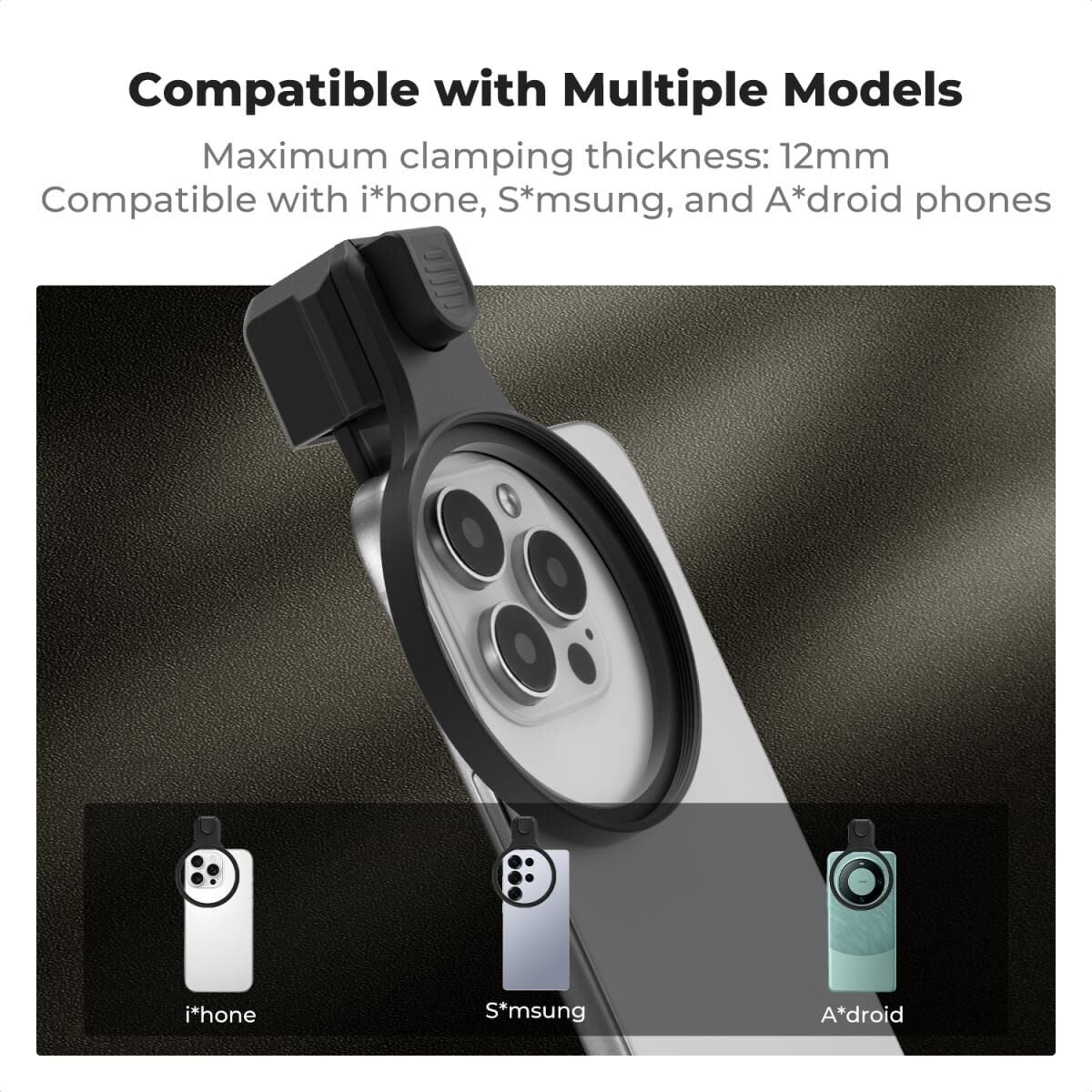 K&F Concept 67mm Geçmeli ND2-32 Telefon Lens Filtre Kiti