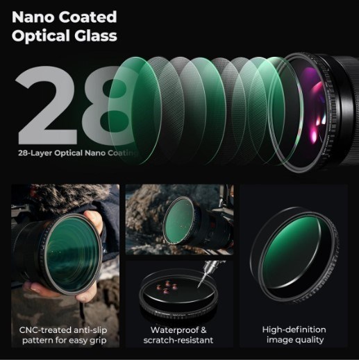 K&F Concept 82 mm ND2-ND32 Değişken Filtre