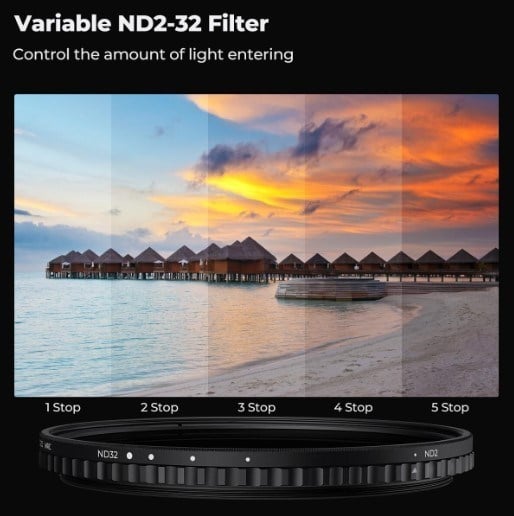 K&F Concept 82 mm ND2-ND32 Değişken Filtre