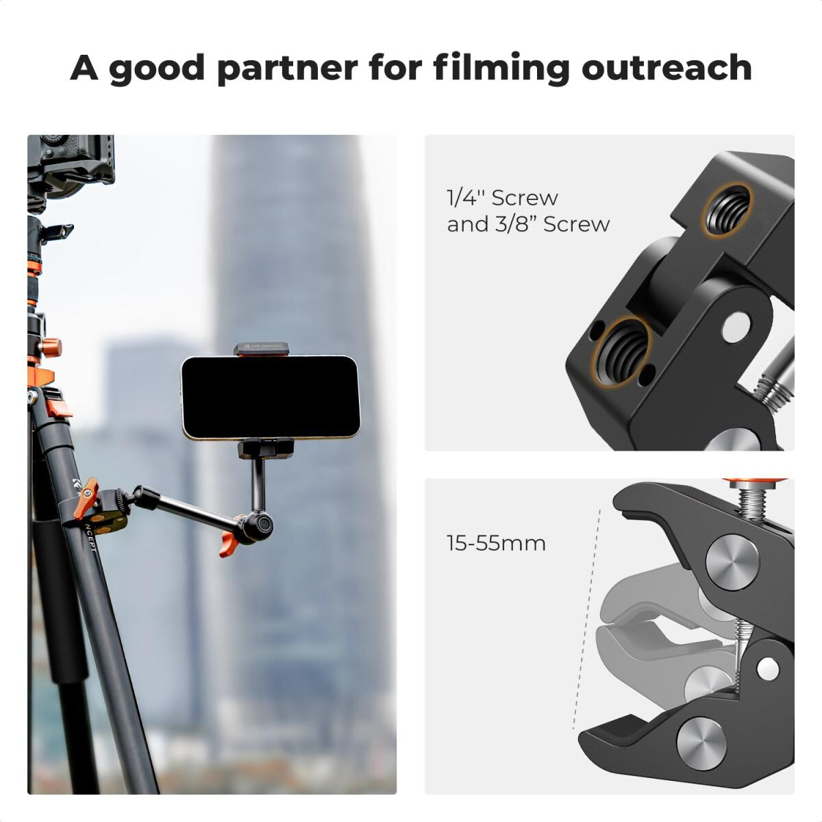 K&F Concept 9.8'' Magic Arm with Super Clamp