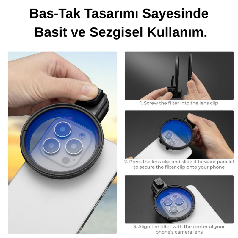 K&F Concept Cep Telefonu için 67 mm Filtre Adaptörü