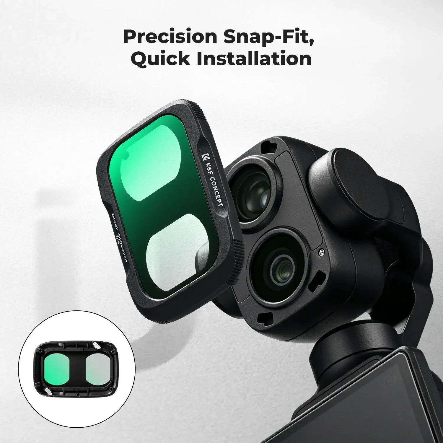 K&F Concept Dji Osmo Pocket 4P İçin 3 Parça Filtre Seti (CPL + Black Mist 1/4 + ND2-32)