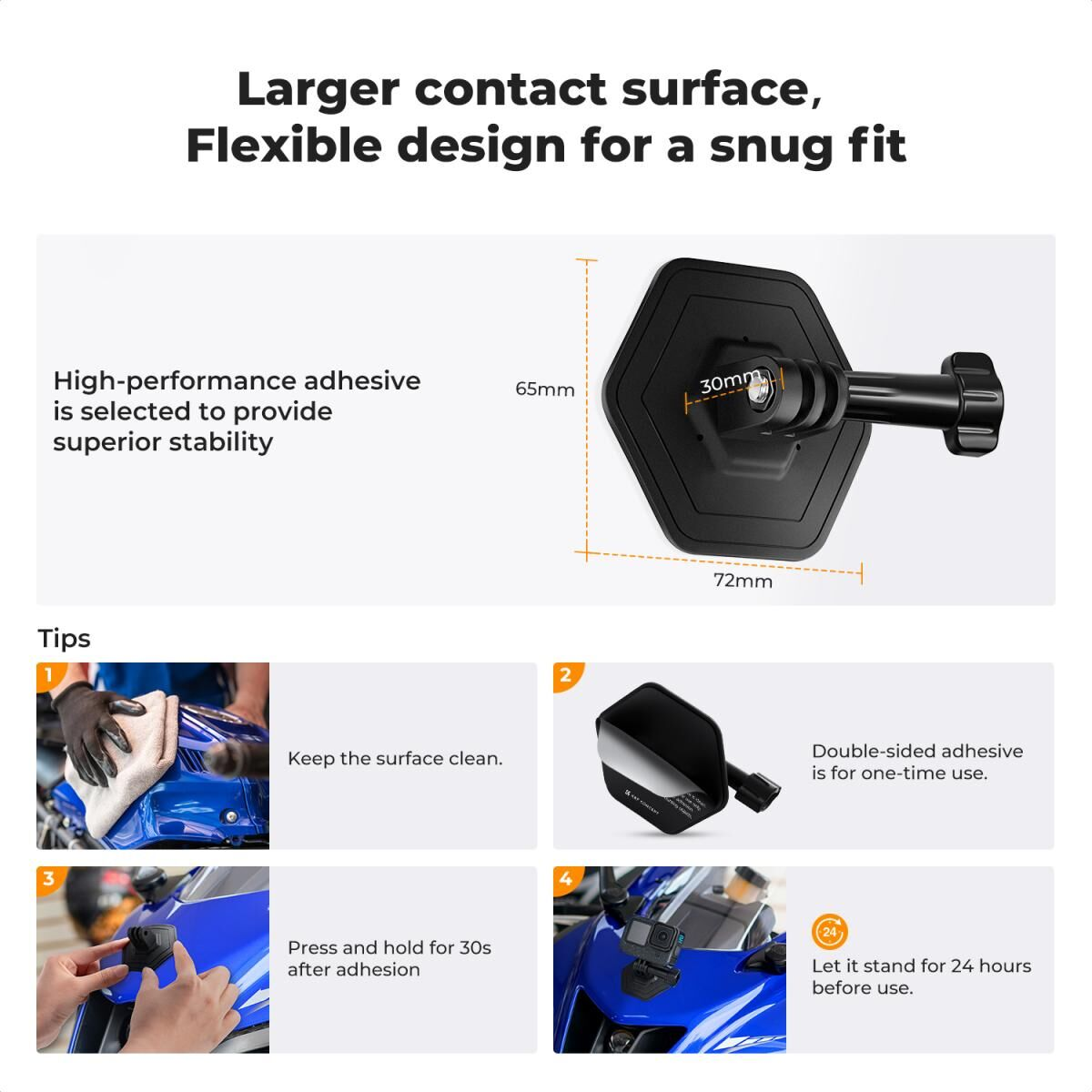 K&F Concept Esnek Yapışkanlı Kask Montajı (2'li Paket)