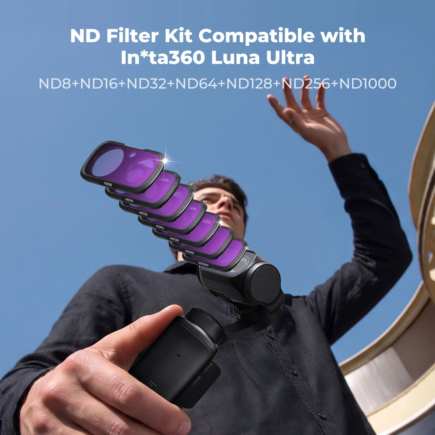 K&F Concept Insta360 Luna Ultra 7'li ND Filtre Seti (ND8-ND1000)