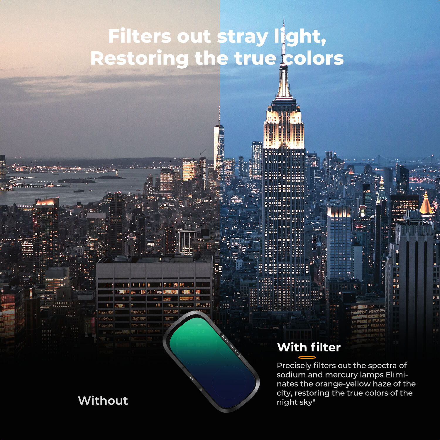 K&F Concept Insta360 Luna Ultra Light Pollution Filtre (LP)