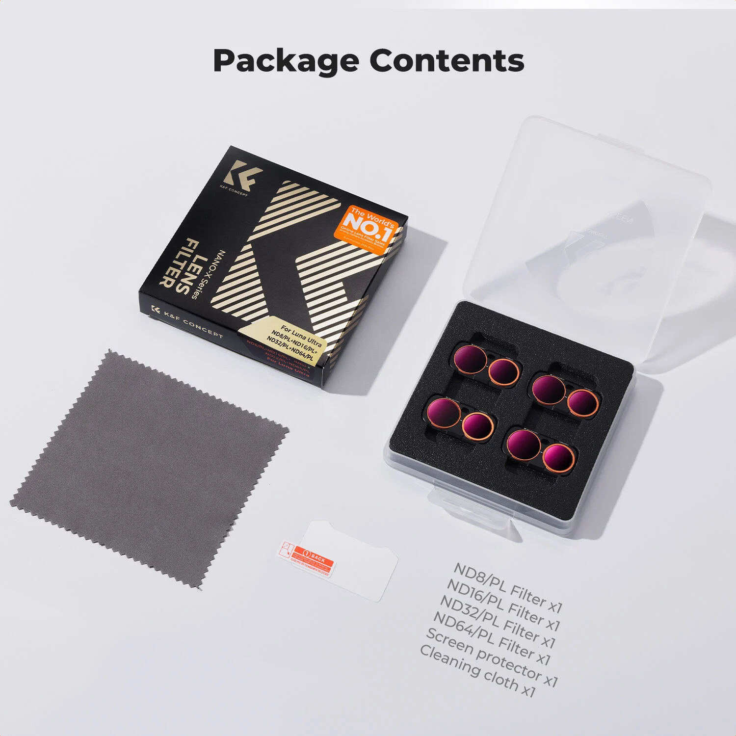 K&F Concept Insta360 Luna Ultra ND/PL Filtre Seti (ND/PL8/16/32/64)
