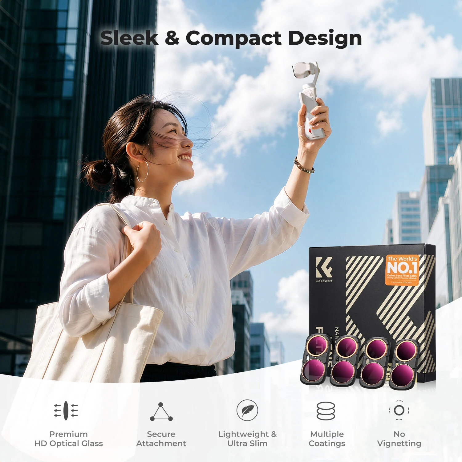 K&F Concept Insta360 Luna Ultra ND/PL Filtre Seti (ND/PL8/16/32/64)