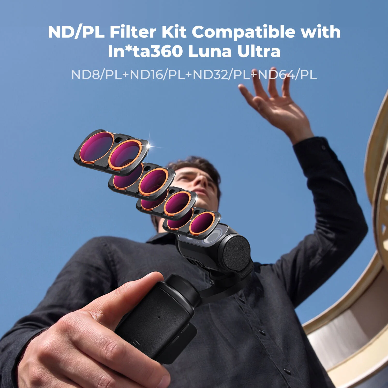 K&F Concept Insta360 Luna Ultra ND/PL Filtre Seti (ND/PL8/16/32/64)