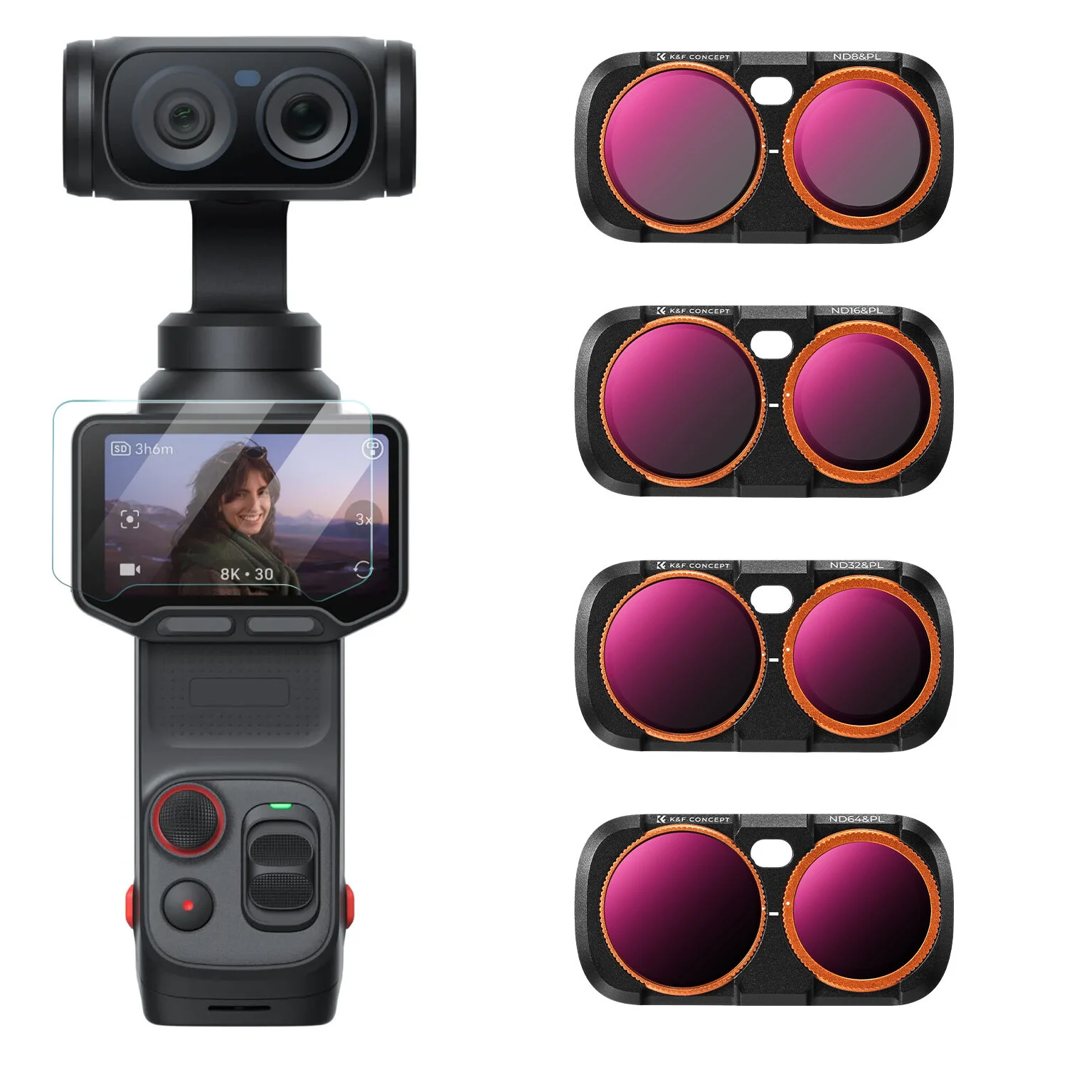 K&F Concept Insta360 Luna Ultra ND/PL Filtre Seti (ND/PL8/16/32/64)