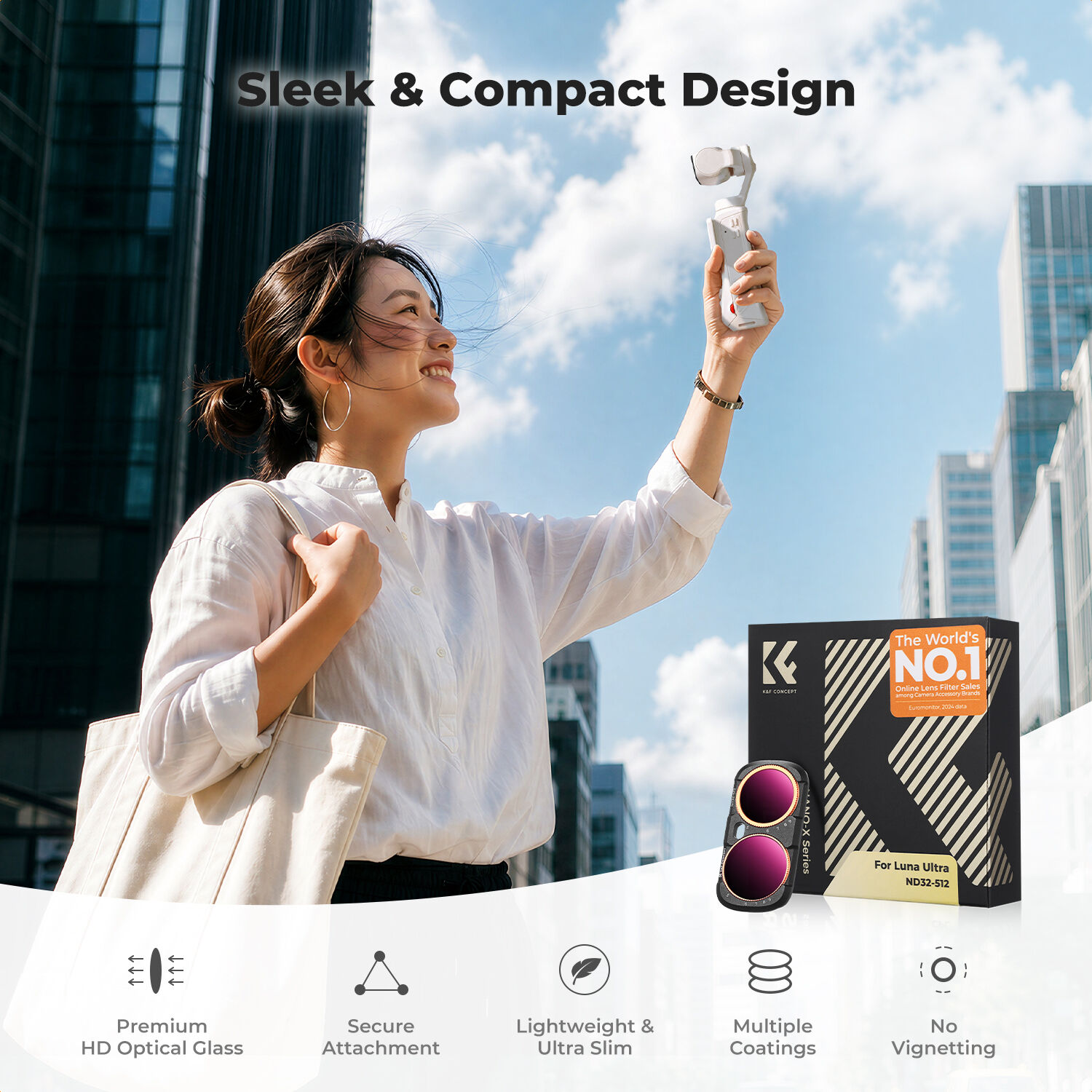 K&F Concept Insta360 Luna Ultra VND32-512 Filtre