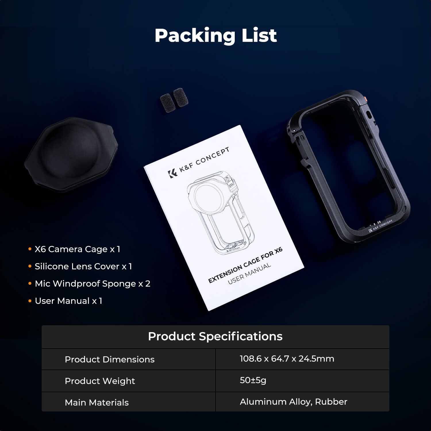 K&F Concept Insta360 X6 Metal Koruma Kafesi (Cage)