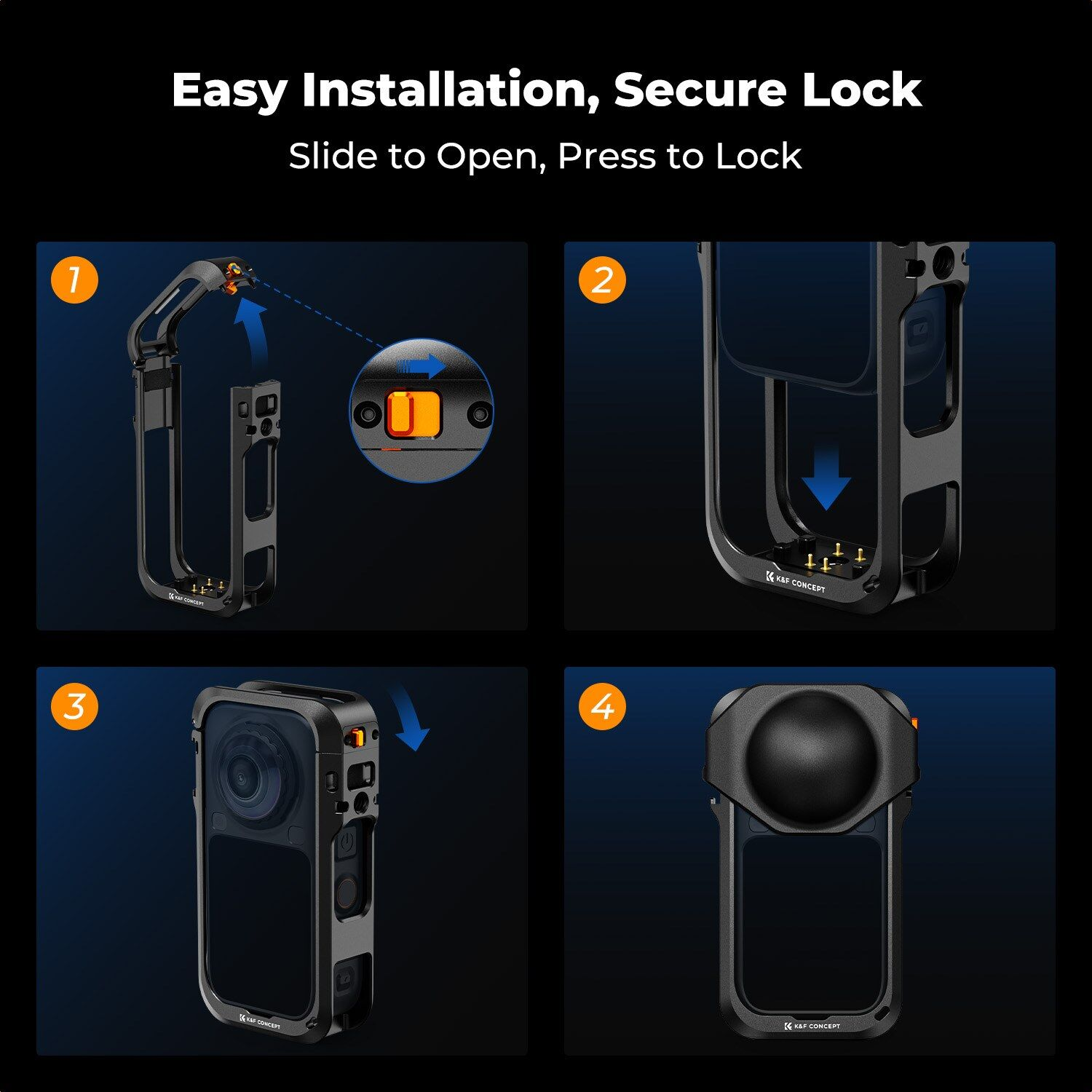 K&F Concept Insta360 X6 Metal Koruma Kafesi (Cage)