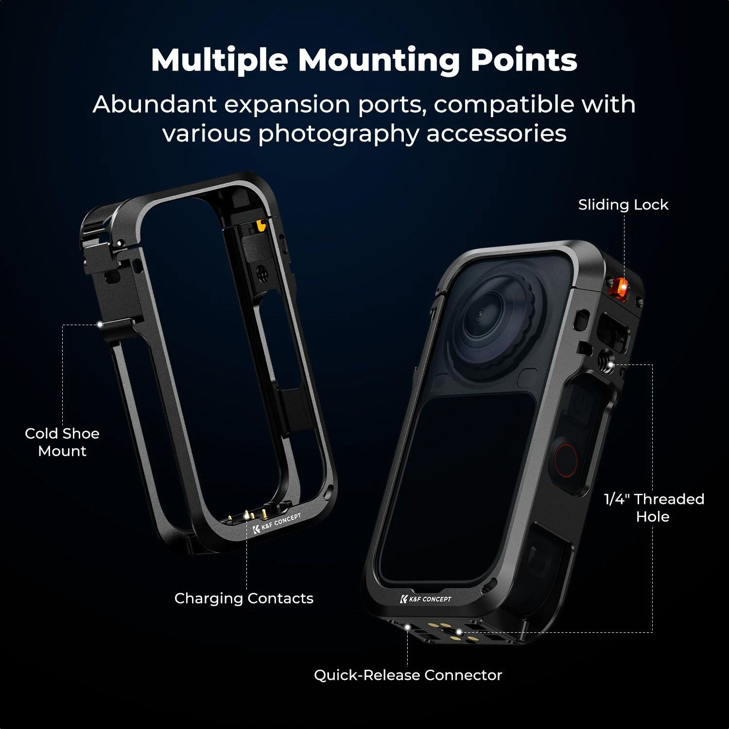 K&F Concept Insta360 X6 Metal Koruma Kafesi (Cage)