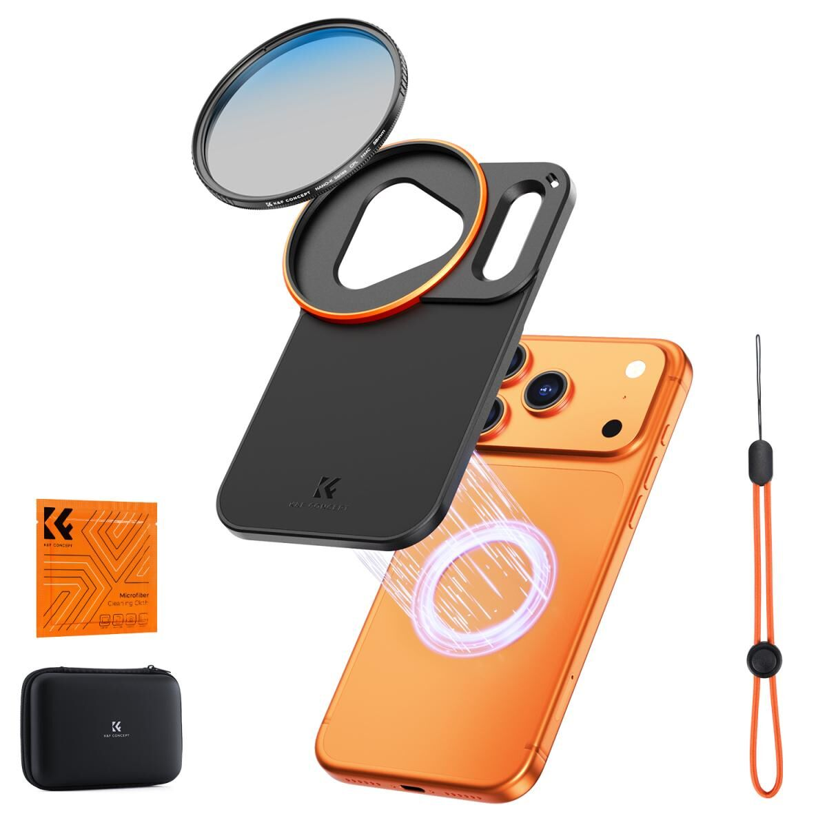 K&F Concept iPhone 17 Pro CPL Filtre ve Filtre Montaj Adaptörü