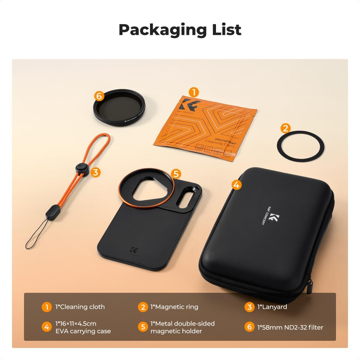 K&F Concept iPhone 17 Pro Max VND Filtre ve Filtre Montaj Adaptörü (ND2-32)