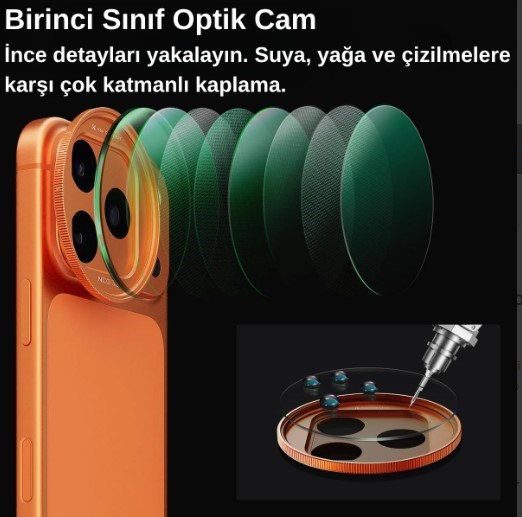 K&F Concept iPhone 17 Pro ve Pro Max için ND2-32 Filtre Orange