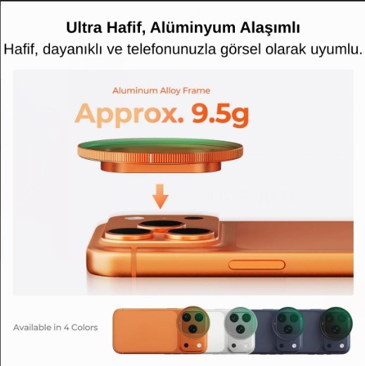 K&F Concept iPhone 17 Pro ve Pro Max için CPL Filtre Orange