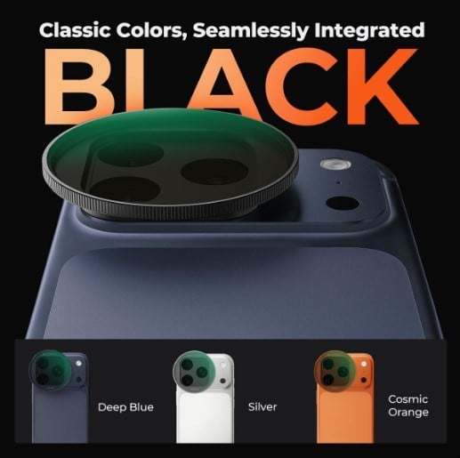 K&F Concept iPhone 17 Pro ve Pro Max için ND2-32 Filtre Black